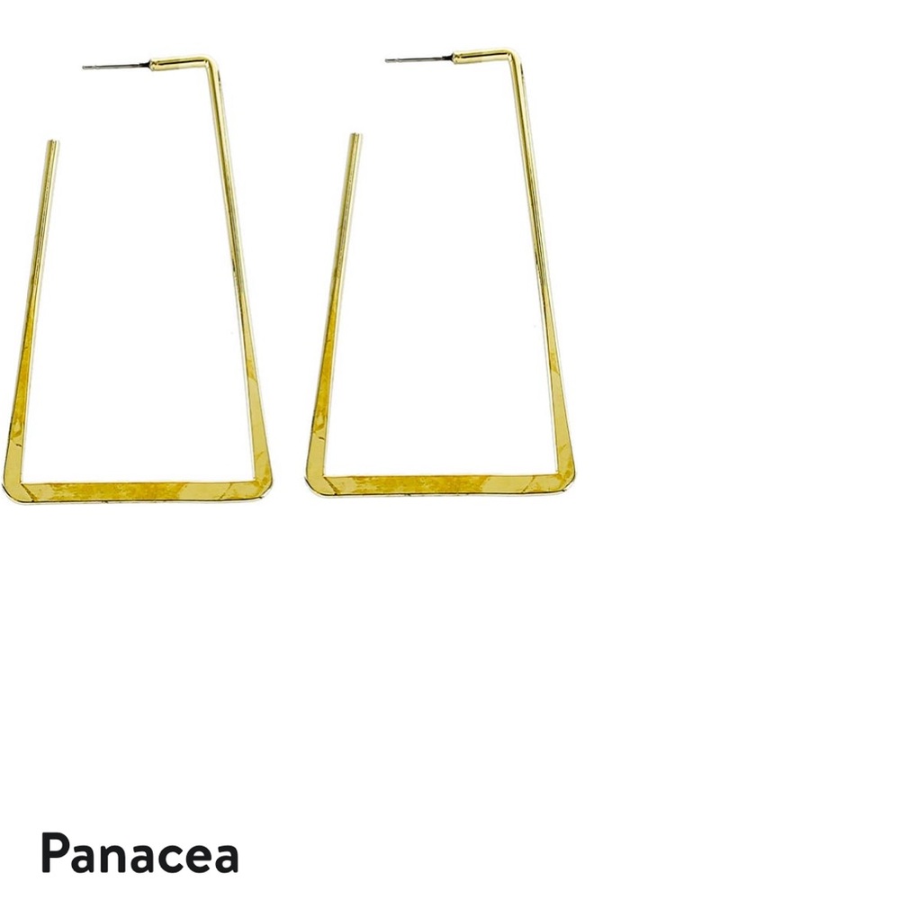 Rectangular gold hoops